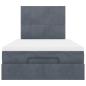 Preview: Ottoman-Bett mit Matratzen Dunkelgrau 120x190 cm Samt