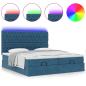 Preview: Ottoman-Bett mit Matratzen Dunkelblau 200x200 cm Samt