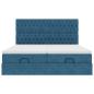 Preview: Ottoman-Bett mit Matratzen Dunkelblau 200x200 cm Samt