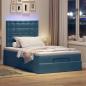 Preview: Ottoman-Bett mit Matratzen Dunkelblau 120x200 cm Samt