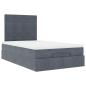 Preview: Ottoman-Bett mit Matratzen & LEDs Dunkelgrau 120x200 cm Samt