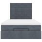 Preview: Ottoman-Bett mit Matratzen & LEDs Dunkelgrau 120x200 cm Samt
