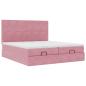 Preview: Ottoman-Bett mit Matratzen Rosa 160x200 cm Samt