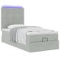 Preview: Ottoman-Bett mit Matratzen Hellgrau 80x200 cm Samt