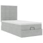 Preview: Ottoman-Bett mit Matratzen Hellgrau 80x200 cm Samt