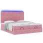 Preview: Ottoman-Bett mit Matratzen Rosa 200x200 cm Samt