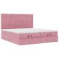 Preview: Ottoman-Bett mit Matratzen Rosa 200x200 cm Samt