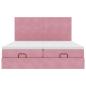 Preview: Ottoman-Bett mit Matratzen Rosa 200x200 cm Samt