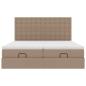 Preview: Ottoman-Bett mit Matratzen Cappuccino 200x200 cm Kunstleder
