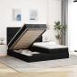 Preview: ARDEBO.de - Ottoman-Bett mit Matratzen Schwarz 200x200 cm Stoff