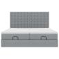 Preview: Ottoman-Bett mit Matratzen Hellgrau 200x200 cm Stoff