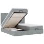 Preview: Ottoman-Bett mit Matratzen Hellgrau 200x200 cm Stoff