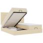 Preview: Ottoman-Bett mit Matratzen & LEDs Creme 180x200 cm Stoff