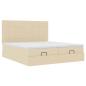 Preview: Ottoman-Bett mit Matratzen & LEDs Creme 180x200 cm Stoff