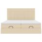 Preview: Ottoman-Bett mit Matratzen & LEDs Creme 180x200 cm Stoff