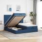 Preview: ARDEBO.de - Ottoman-Bett mit Matratzen Blau 200x200 cm Stoff