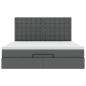 Preview: Ottoman-Bett mit Matratze Dunkelgrau 160x200 cm Stoff