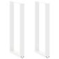 Preview: ARDEBO.de - Couchtischbeine U-Form 2 Stk. Weiß 50x(100-101) cm Stahl