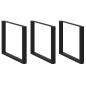 Preview: ARDEBO.de - Esstischbeine U-Form 3 Stk. Schwarz 100x(72-73) cm Stahl