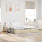 Preview: Ottoman-Bett ohne Matratze Creme 200x200 cm Stoff