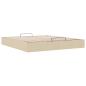 Preview: Ottoman-Bett ohne Matratze Creme 200x200 cm Stoff