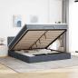 Preview: ARDEBO.de - Ottoman-Bett mit Matratze Dunkelgrau 180x200 cm Samt