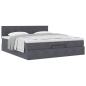 Preview: Ottoman-Bett mit Matratze Dunkelgrau 180x200 cm Samt