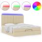 Preview: Ottoman-Bett mit Matratze Creme 160x200 cm Stoff
