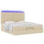 Preview: Ottoman-Bett mit Matratze Creme 160x200 cm Stoff