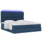 Preview: Ottoman-Bett mit Matratze Blau 160x200 cm Stoff