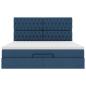 Preview: Ottoman-Bett mit Matratze Blau 160x200 cm Stoff