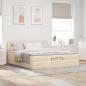 Preview: Ottoman-Bett mit Matratze Creme 160x200 cm Stoff