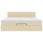 Preview: Ottoman-Bett mit Matratze Creme 160x200 cm Stoff
