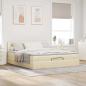 Preview: Ottoman-Bett mit Matratze Creme 200x200 cm Stoff