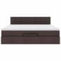 Preview: Ottoman-Bett mit Matratze Dunkelbraun 180x200 cm Stoff