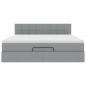 Preview: Ottoman-Bett mit Matratze Hellgrau 180x200 cm Stoff