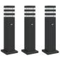 Preview: ARDEBO.de - Wegeleuchten mit Bewegungsmelder 3 Stk. Schwarz 50 cm Aluminium