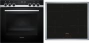 Preview: ARDEBO.de Siemens PQ521IA03 Einbau-Herd-Set mit Induktionskochfeld (EI645CFB6E + HE578GBS4) 60 cm breit, 71 L, activeClean, cookControl30, 3D Heißluft, Rahmen aufliegend, schwarz