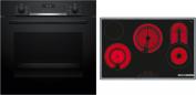 Preview: ARDEBO.de Bosch HBD632LS81 EEK: A+ Einbau-Backofen-Set mit Elektro-Kochfeld (HBG537BB3 + PKC845FP1D), 60 cm breit, 71 L, 3D-Heißluft, Eco Clean-Programm, Hydrolytisch, Kochfeld 80 cm breit, Rahmen aufliegend, schwarz