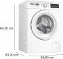 Preview: Bosch WUU28T22 Serie 6 9kg Frontlader Waschmaschine, 60 cm breit, 1400 U/Min, unterbaufähig, Speed Perfect, Active Water Plus, Eco Silence Drive, Nachlegefunktion, weiß