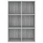 Preview: Bücherregal/Sideboard Grau Sonoma 66x30x98 cm Holzwerkstoff