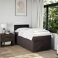 Preview: Boxspringbett mit Matratze Dunkelbraun 90x200 cm Stoff