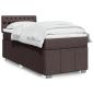 Preview: ARDEBO.de - Boxspringbett mit Matratze Dunkelbraun 90x200 cm Stoff