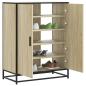 Preview: ARDEBO.de - Schuhschrank Sonoma Eiche 75x38x97,5 cm Holzwerkstoff Metall