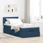 Preview: Ottoman-Bett mit Matratze Blau 100x200 cm Stoff