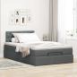 Preview: Ottoman-Bett mit Matratze Dunkelgrau 120x200 cm Stoff