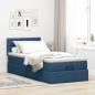 Preview: Ottoman-Bett mit Matratze Blau 90x200 cm Stoff