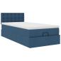 Preview: Ottoman-Bett mit Matratze Blau 90x200 cm Stoff