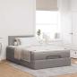 Preview: Ottoman-Bett mit Matratze Taupe 120x200 cm Stoff