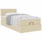 Preview: ARDEBO.de - Ottoman-Bett mit Matratze Creme 90x200 cm Stoff